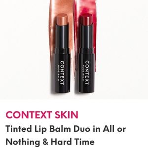 NIB💋Context Skin Tinted Lip Balm Duo In All Or Nothing & Hard Time💋